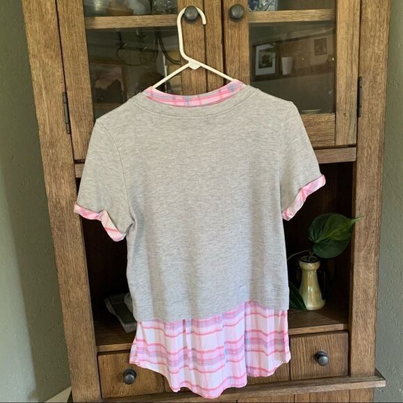 Anthro Postmark Picnic Plaid Layered Top Sz - Picture 3 of 5